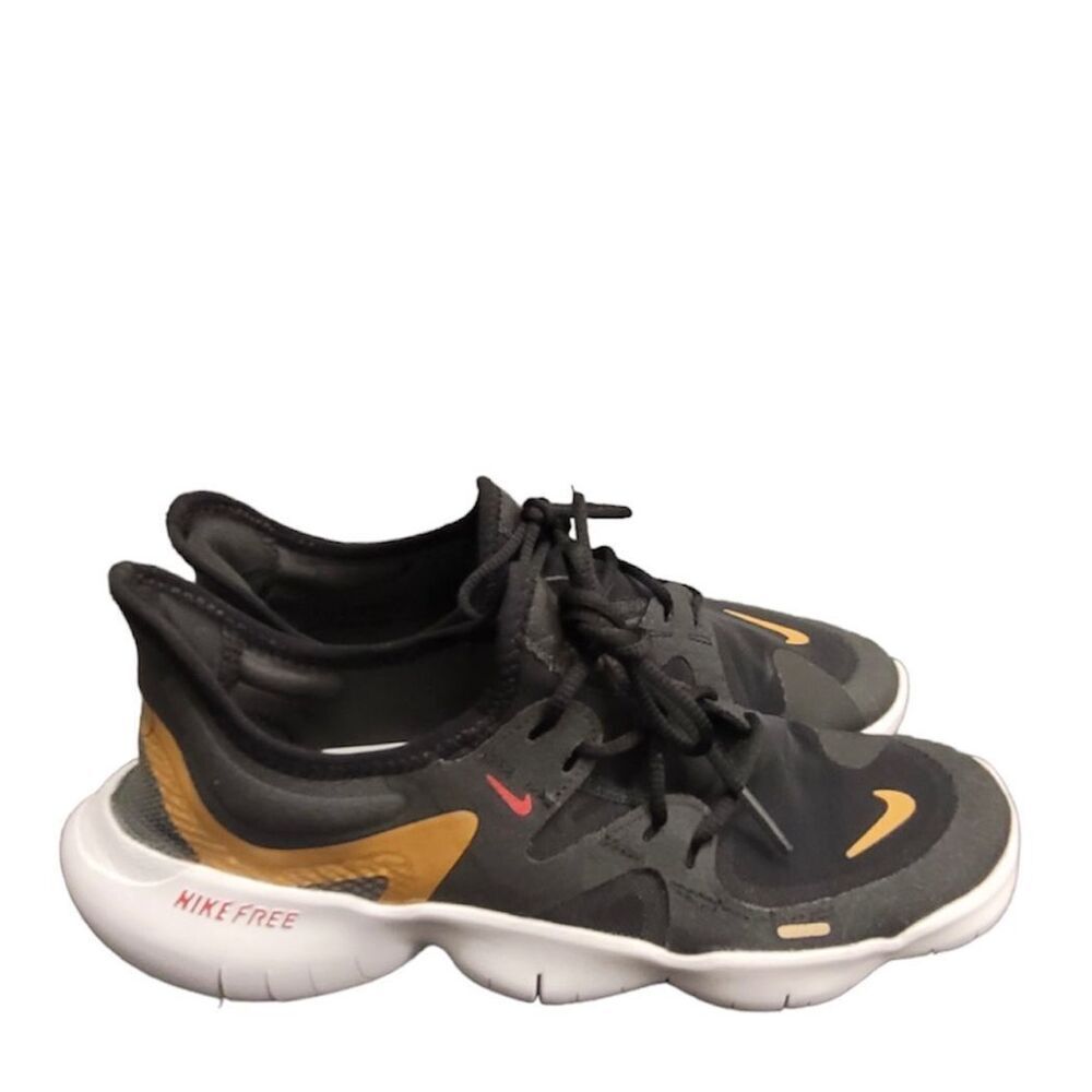 Nike Free RN 5.0 Black Metallic Gold Women’s Size 7.5